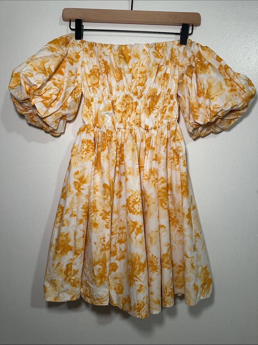 Abercrombie Off-The-Shoulder Puff Sleeve Mini Dress - Picture 4 of 8